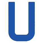 Регистрационная буква "U" из самоклеящейся ткани Bainbridge SL250BUU 250 мм синяя
