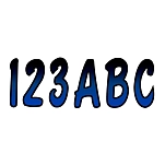 Hardline products 328-BMBKG200 набор букв и цифр Series 200 Бесцветный Blue Metallic / Black 76.2 mm