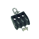 Barton marine 7805331 630kg 12 mm Тройной поворотный шкив с канатной опорой Серебристый Black 58 x 155 mm 