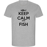 Kruskis CA66900658S086 Футболка с коротким рукавом Keep Calm And Fish ECO Серый Heather Grey 3XL