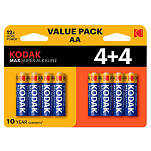 Kodak 30419902 Max AA LR6 Щелочные батареи 8 Единицы Голубой Multicolour