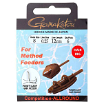 Gamakatsu 180052-01200-00022-00 Booklet Method Hair Pchr Связанные Крючки 0.220 мм Черный NS Black 12 