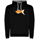 Kruskis SU1067010258K190 Толстовка с капюшоном Flying Fish Two-Colour Черный Black / Grey S