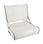 Кресло мягкое с перекидной спинкой белого цвета и синим кантом Springfield 1042048