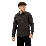 Brandit 4005-10-5XL Рубашка с длинным рукавом Slim Зеленый Woodland 5XL