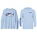 Купить Mustad MCTEE-TU01-H-XL Футболка с длинным рукавом с защитой от ультрафиолета Tuna Голубой Light Blue XL 7ft.ru в интернет магазине Семь Футов