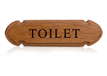 ARC 3821 Табличка ТУАЛЕТ из тикового дерева / с гравировкой