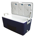 Портативный изотермический холодильник с крышкой для льда Lalizas SeaCool 70989 80л 820х415х400мм из белого/синего пенополиуретана