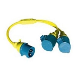 Victron energy NT-715 16A/250V-CEE Plug/2XCEE Разветвитель шнура Золотистый Yellow / Blue