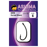 Ashima fishing AS5108 C510 Curved Shank Крючки С Одним Глазком Black Nickel 8