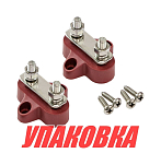 Клемма-штифт двойная, M6, красная/красная (упаковка из 10 шт.) Marine Rocket 4620136060059_pkg_10