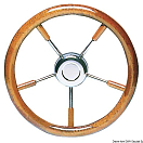 SS steering wheel w/ mahogany outer ring 350 mm, 45.168.35