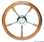 SS steering wheel w/ mahogany outer ring 350 mm, 45.168.35
