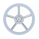 Рулевое колесо Ultraflex V56SB/CH 21408D Ø350x95мм рукоятка из светло-синего полиуретана с хромированными вставками