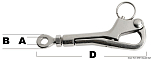 Карабин-пеликан из нержавеющей стали для открывающегося леерного ограждения Osculati 05.146.00 120 мм 6,5 мм