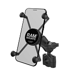 Крепление для большого телефона RAM MOUNTS X-Grip с основанием с Torque Medium Rail 19 - 25 мм   RAM-B-408-75-1-A-UN10