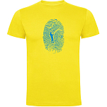 Kruskis CA65500603S199 Футболка с коротким рукавом Angler Fingerprint Желтый Yellow 3XL