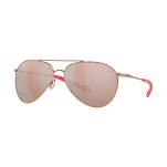 Costa 06S6003-60030858 Зеркальные поляризованные солнцезащитные очки Piper Satin Rose Gold Copper Silver Mirror 580P/CAT2