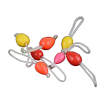 Garbolino GOMAL1201-M X4 Эластичный соединитель для оплетки Pink / Orange / Yellow / Red M 