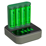 Gp batteries 130B421CD210AAC4 4xAA NiMh 2100mAh Зарядное Устройство Для Аккумуляторов Зеленый Black