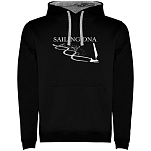 Kruskis SU1067010258S158 Толстовка с капюшоном Sailing DNA Two-Colour Черный Black / Grey S