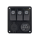 Купить Панель выключателей с вольтметром и USB выходом Marine Quality 12/24В от 10 до 20 А 7ft.ru в интернет магазине Семь Футов