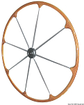 SS steering wheel w/teak external rim 400 mm, 45.167.01