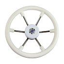 Рулевое колесо LEADER TANEGUM белый обод серебряные спицы д. 330 мм Volanti Luisi VN7330-08