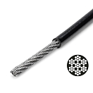 Рельсовый провод / 4 мм / конструкция 7x7 / в черной оболочке / Ø проволоки: 4 мм