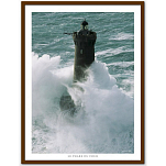 Постер Штурм над маяком Фур "Le phare du Four" Гийома Плиссона Art Boat/OE 304.01.007M 30х40см в коричневой рамке