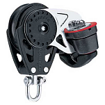Harken 2615 Carbo Block 57 mm With Cam Cleat Черный  Black / Silver