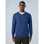 North sails 699854-0797-XXL Свитер с V-образным вырезом 12GG Knitwear Голубой Denim Blue Melange 2XL