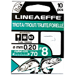 Lineaeffe 7660604 Trout Связанные Крючки Серебристый Black 4 