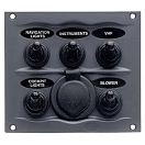 Купить Bep marine 900-5WPS Панель с 5 переключателями On-Off DC 16A Charcoal 7ft.ru в интернет магазине Семь Футов