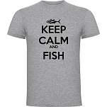 Kruskis CA65500558S086 Футболка с коротким рукавом Keep Calm And Fish Серый Heather Grey 2XL