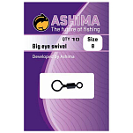 Ashima fishing ASBES810 Big Eye Вертлюги 10 единицы Black Nickel 8
