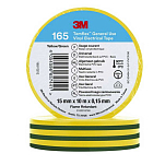 3M 4480038-UNIT Temflex 165 10 m Электроизоляционная лента Бесцветный Green / Yellow 15 mm