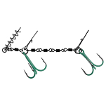 Mikado HDJ-12-04 Jaws Double Evo Stinger Fluo Крюк  Black / Fluo 1/0