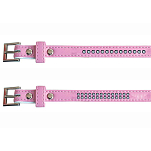 Freedog FD4000355 Кожзаменитель Collar С бриллиантами Розовый Pink 25 mm x 55 cm