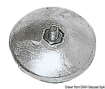 Rose anode for rudders Ø 110mm 1380gr pairweight, 43.605.02