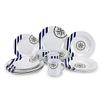 Набор посуды на 4 человека Plastimo Marina 5280489 16 предметов из бело-синего меламина
