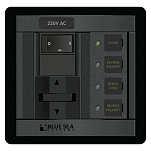 Панель выключателей для 2 источников питания Blue Sea 360 Panel System 1209 230В 16А 124x121мм