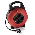 Famatel 30110 Выключатель 2P+TTL Кабельный барабан 4 розетки 10 m 16A 250V Оранжевый Red  Techinn