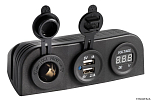 Digital voltm, power outlet, dual USB port flat m, 14.517.34