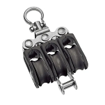 Barton marine 66776 Тройной поворотный блок T0 с серьгой Серебристый Black 20 mm