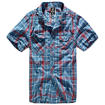 Brandit 4012-42-S Рубашка с коротким рукавом Roadstar Голубой Red / Blue S