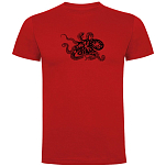 Kruskis CA65500660K207 Футболка с коротким рукавом Psychedelic Octopus Красный Red 3XL
