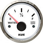 Указатель уровня воды KUS WS KY11100 Ø52мм 12/24В IP67 0-190Ом E-1/2-F белый/нержавейка