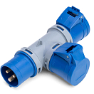 T-adapter 1x CEE plug / 2x CEE coupling / 16 A / 3-pin 76565-bvs