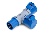 T-adapter 1x CEE plug / 2x CEE coupling / 16 A / 3-pin 76565-bvs
